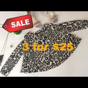 Zara Basic Animal Print Blouse